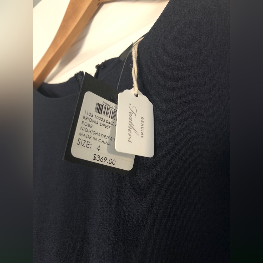 COPY - Club Monaco Brionia Ostrich Feather Dress Navy